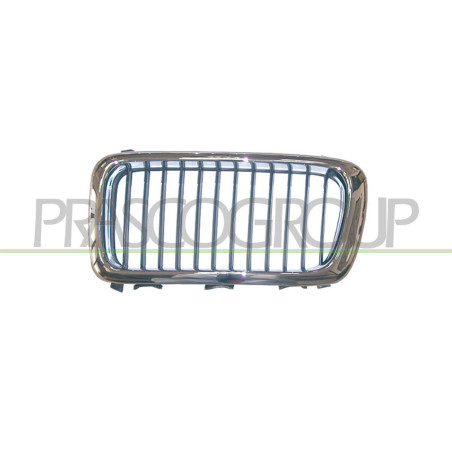 Grille chrome chrome noir de calandre côté passager