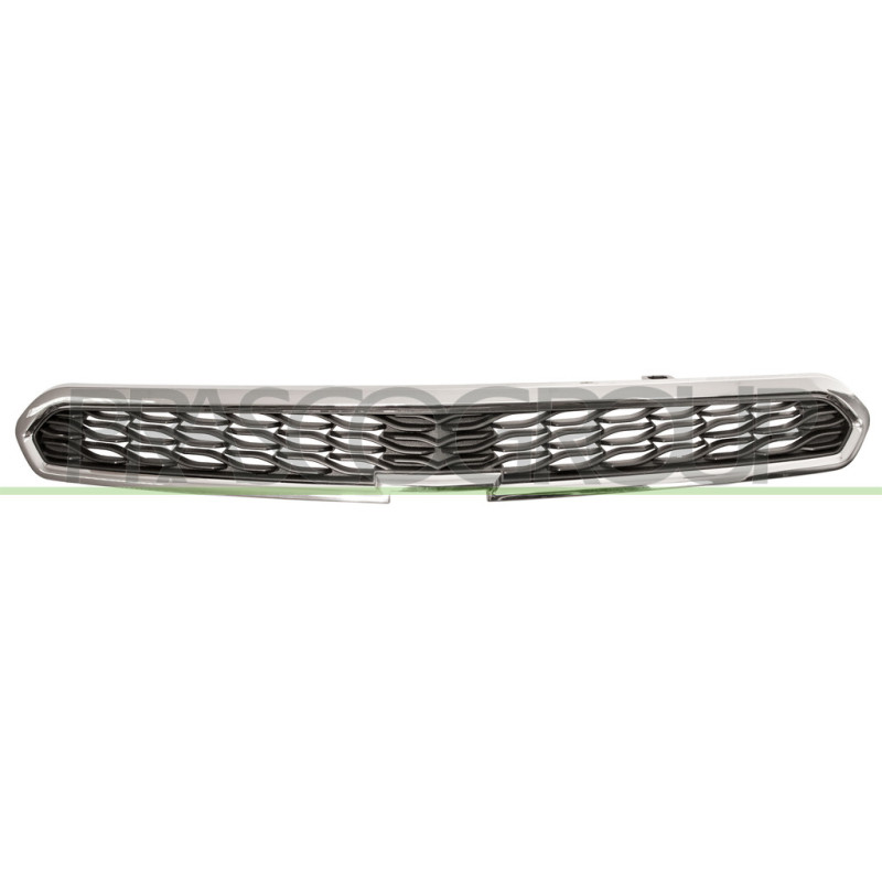 Grille de calandre supérieur noir avec moulure chrome