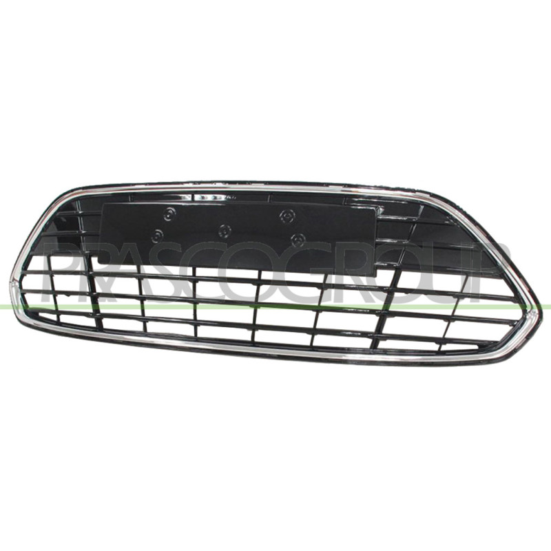 Grille centrale de pare-chocs avant noir brillant avec cadre chrome