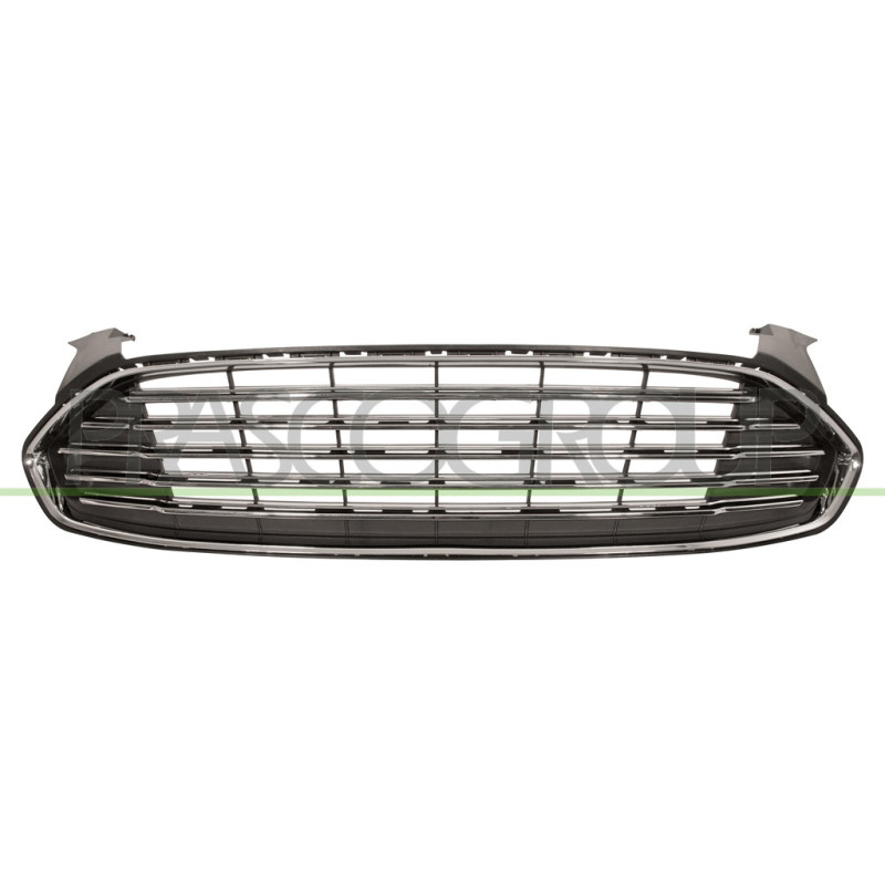 Grille de calandre noire avec cadre chromé