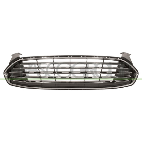 Grille de calandre noire avec cadre chromé