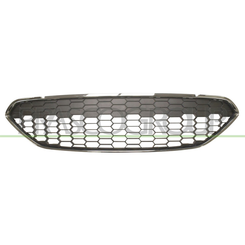 Grille de calandre noire avec cadre chromé