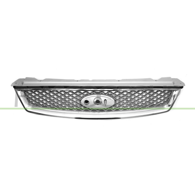 Grille de calandre argent avec cadre chrome