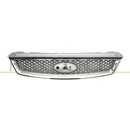 Grille de calandre argent avec cadre chrome