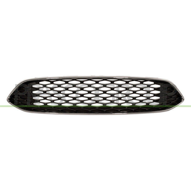 Grille de calandre noire avec cadre chromé