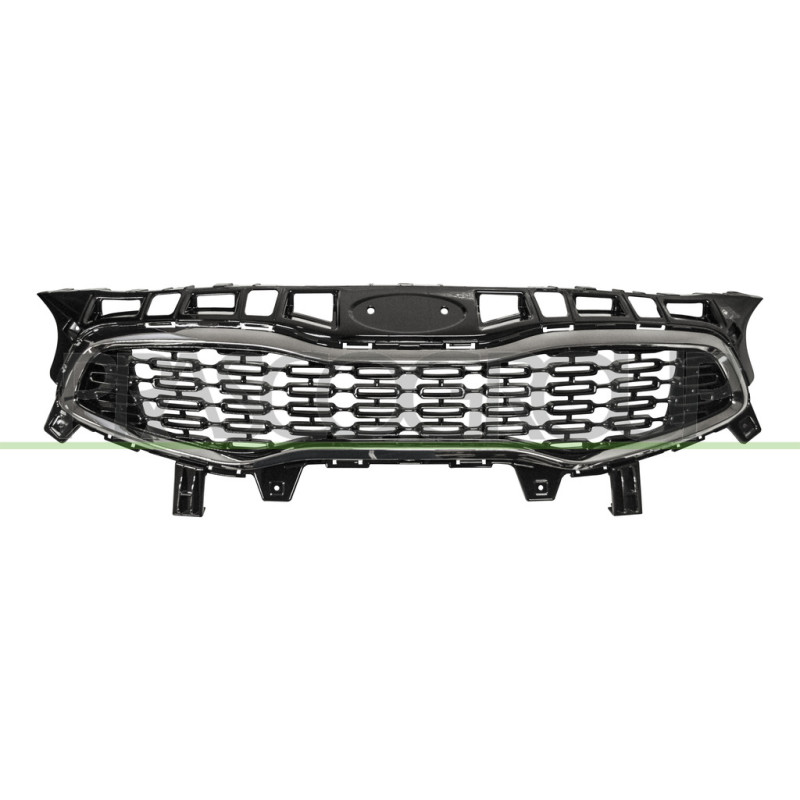 Grille de calandre noir brillant avec cadre chrome