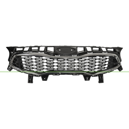 Grille de calandre noir brillant avec cadre chrome