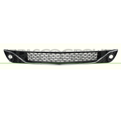 Grille centrale de pare-chocs avant noir avec moulure chrome