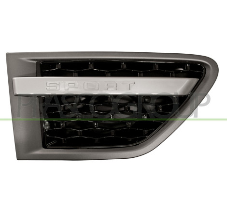 Grille gris foncé, argent et noir d'aile avant côté passager