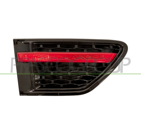 Grille noir et rouge d'aile avant côté passager