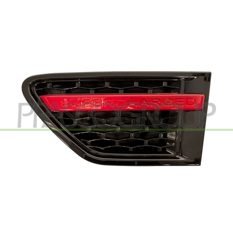 Grille noir et rouged'aile avant côté chauffeur