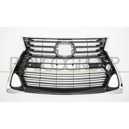 Grille de calandre noir avec moulure chrome