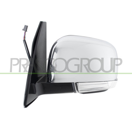 Rétroviseur électrique rabattable noir et chrome côté chauffeur