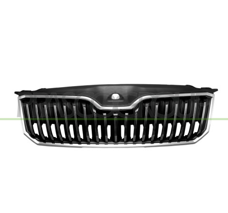 Calandre noire brillant avec moulure chromée