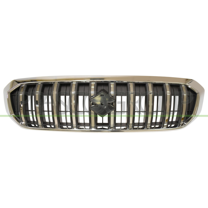 Grille de calandre argent avec cadre chrome