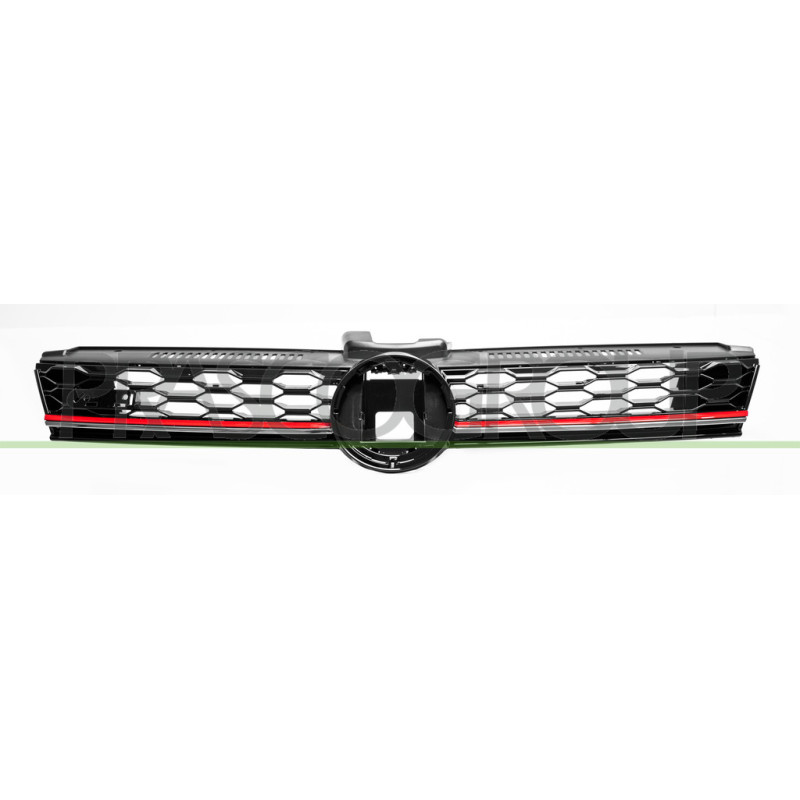 Calandre noire avec enjoliveur rouge