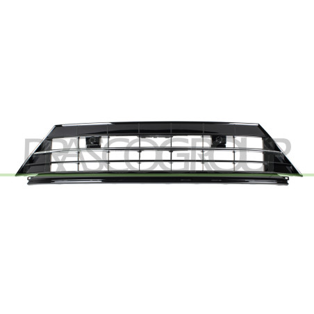 Grille centrale noir brillant de pare-chocs avant