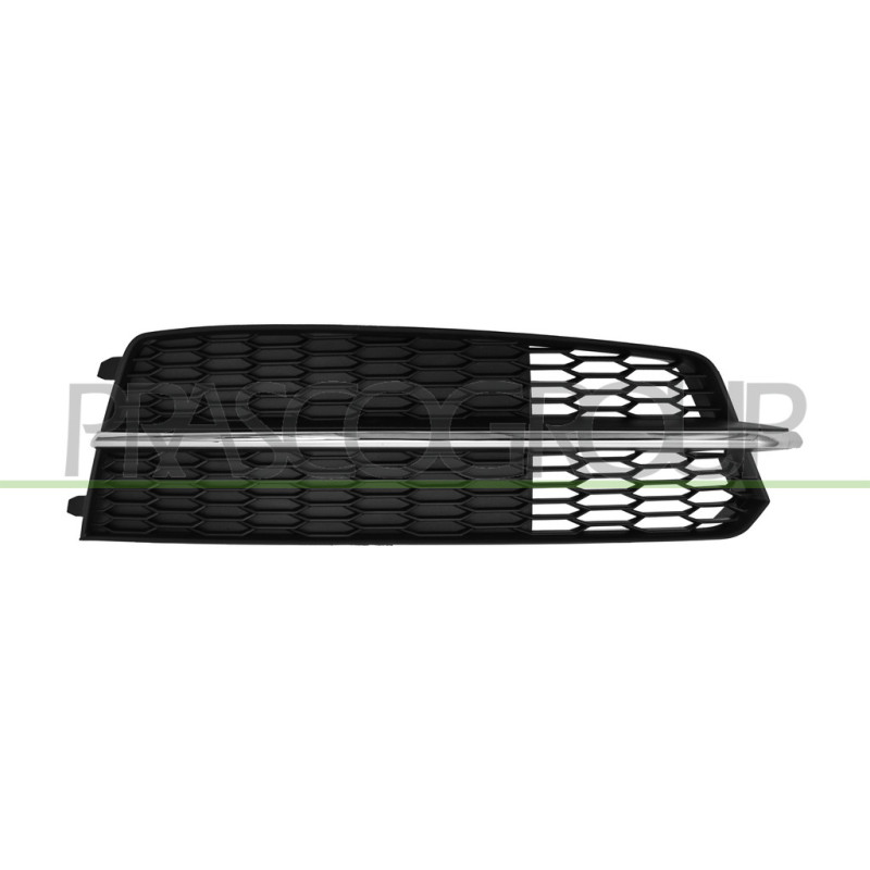 Grille Droite De Pare-Chocs-Avant-Noire-Structuree-Sans Sieges Antibrouillard-Av