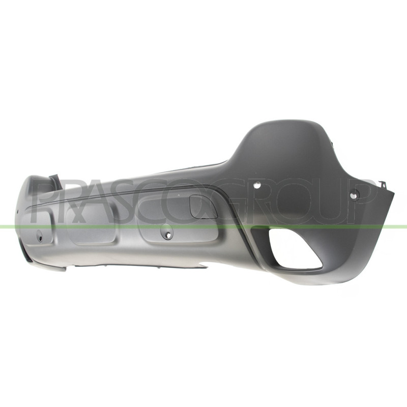 Pare-Chocs Arriere Noir Structure'-Avec Trous Radar Et Aide De Stationnement+Sup