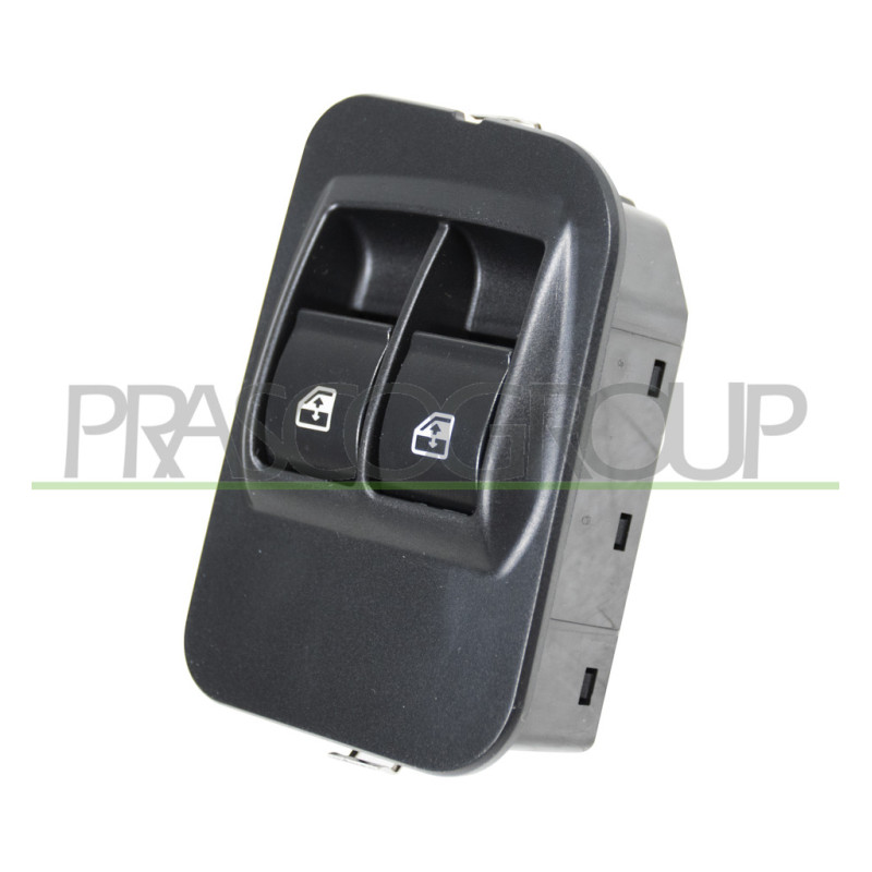 PANNEAU A BOUTON-POUSSOIR NOIR-AVEC COUVERTURE-2 INTERRUPTEURS-LEVE VITRE-PORTE