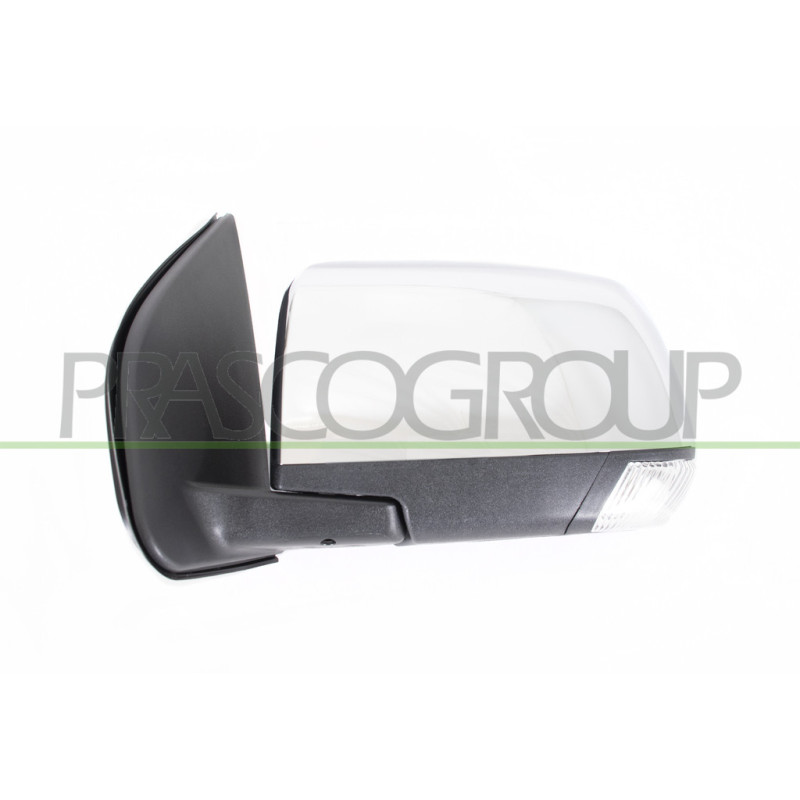 Retroviseur Gauche Electrique-Noir-Rabattable-Avec Feu-Convexe/Chrome'-Avec Coqu