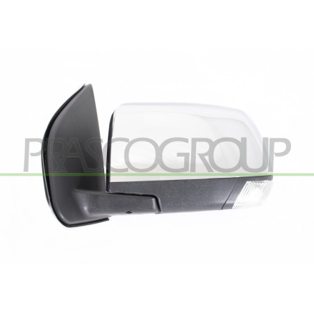 Retroviseur Gauche Electrique-Noir-Rabattable-Avec Feu-Convexe/Chrome'-Avec Coqu