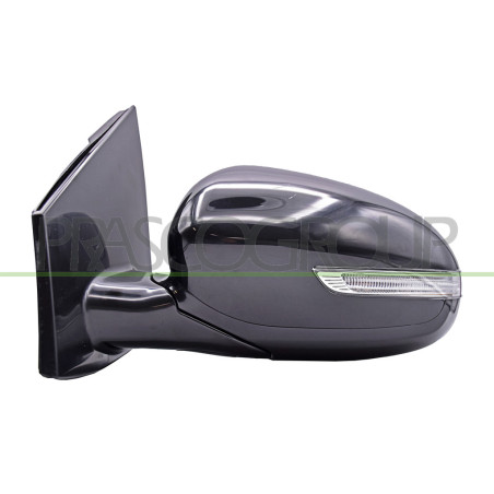 Retroviseur Gauche Electrique-Noir-Avec Feu-Convexe/Chrome'