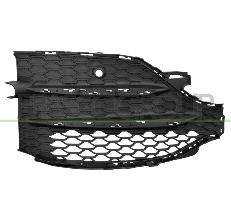 Grille côté chauffeur Noire de Pare-Chocs avec Trous Profil Chrome'