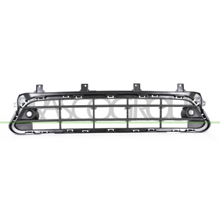 Grille Centrale De Pare-Chocs Avant-Noire Structure'-Avec Trous Radar+Support