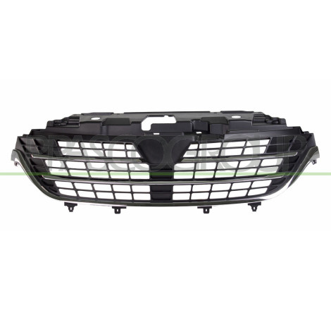 Grille Calandre Noire avec Moulures et Cadre Chrome'