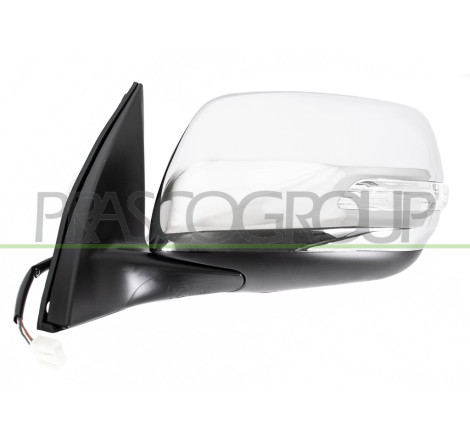 Retroviseur Gauche Manuel-Noir-Avec Feu Repetiteur-Convexe/Chrome'-Avec Coquille