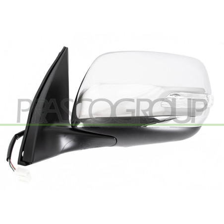 Retroviseur Gauche Manuel-Noir-Avec Feu Repetiteur-Convexe/Chrome'-Avec Coquille