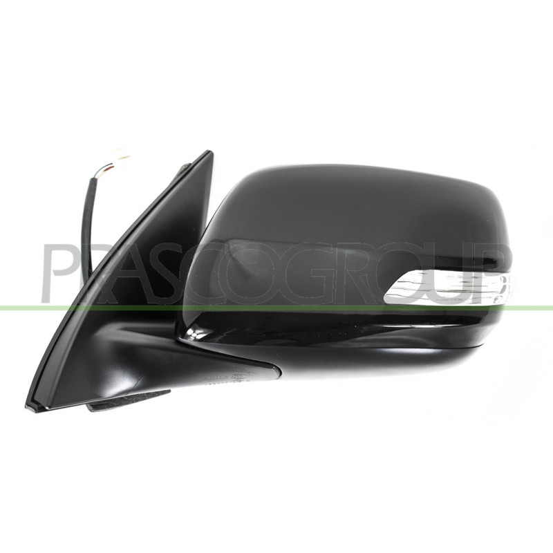 Retroviseur Gauche Electrique-Noir-Avec Feu-Convexe/Chrome'