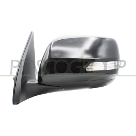 Retroviseur Gauche Electrique-Noir-Avec Feu-Rabattable-Convexe/Chrome'