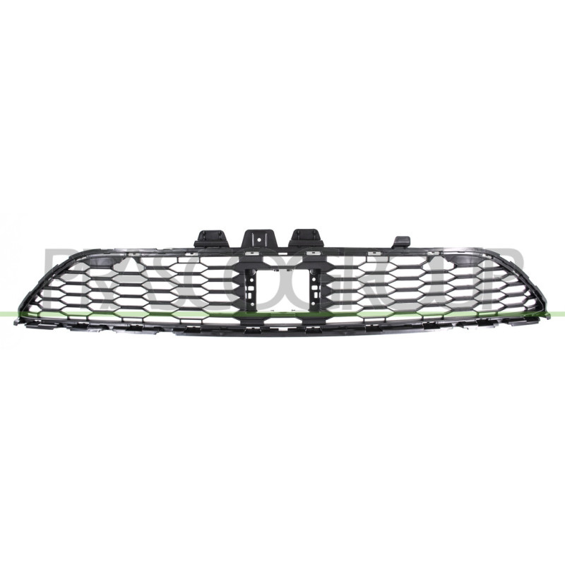 Grille Centrale de Pare-Chocs Avant-Noire-avec Trou Pour Regulateur de Vitesse