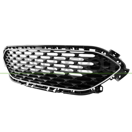 Grille Calandre-Noire Brillant avec Cadre Chrome'