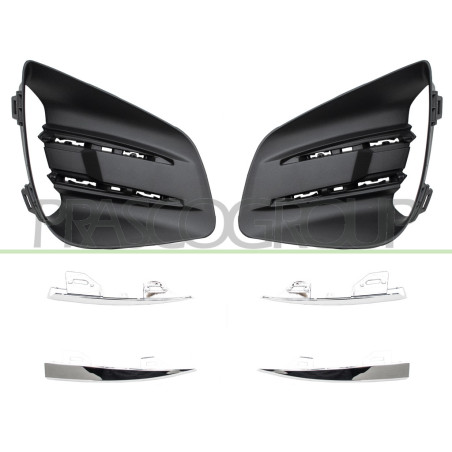 Jeu de Grille de Pare-Chocs avant Noir Structure'-Sans Sieges Antibrouillard-ave