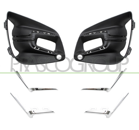 Jeu de Grille de Pare-Chocs avant Noir Structure'-avec Sieges Antibrouillard-ave