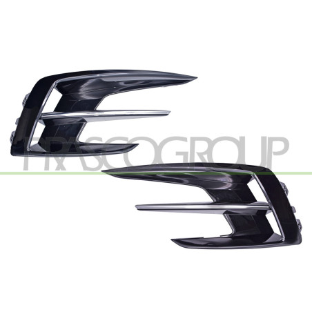 Jeu de Grille de Pare-Chocs Avant-Noir Brillante-Sans Sieges Antibrouillard-avec