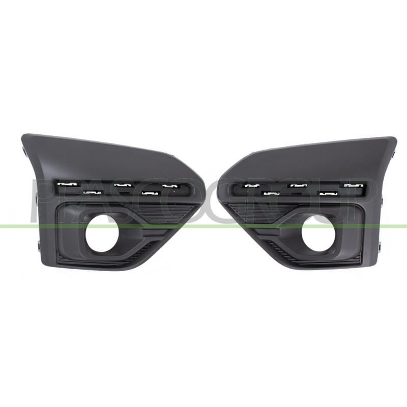 Jeu de Grille de Pare-Chocs Avant-Noire-Structure'-avec Sieges Antibrouillard-av