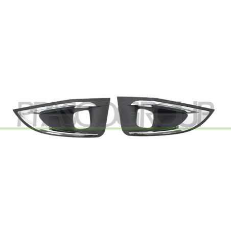 Jeu de Grille de Pare-Chocs Avant-Noir avec Sieges Antibrouillard (côté passager