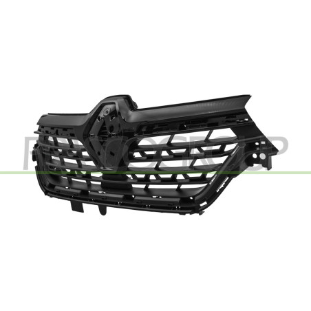 Grille De Calandre-Noire-Structuré-Avec Moulures Noire Brillante-Avec Trous Prof