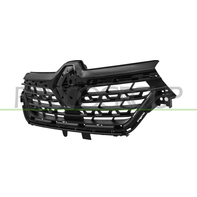 Grille De Calandre-Noire-Structuré-Avec Moulures Noire Brillante-Avec Trous Prof