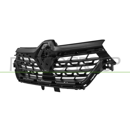 Grille De Calandre-Noire-Structuré-Avec Moulures Noire Brillante-Avec Trous Prof