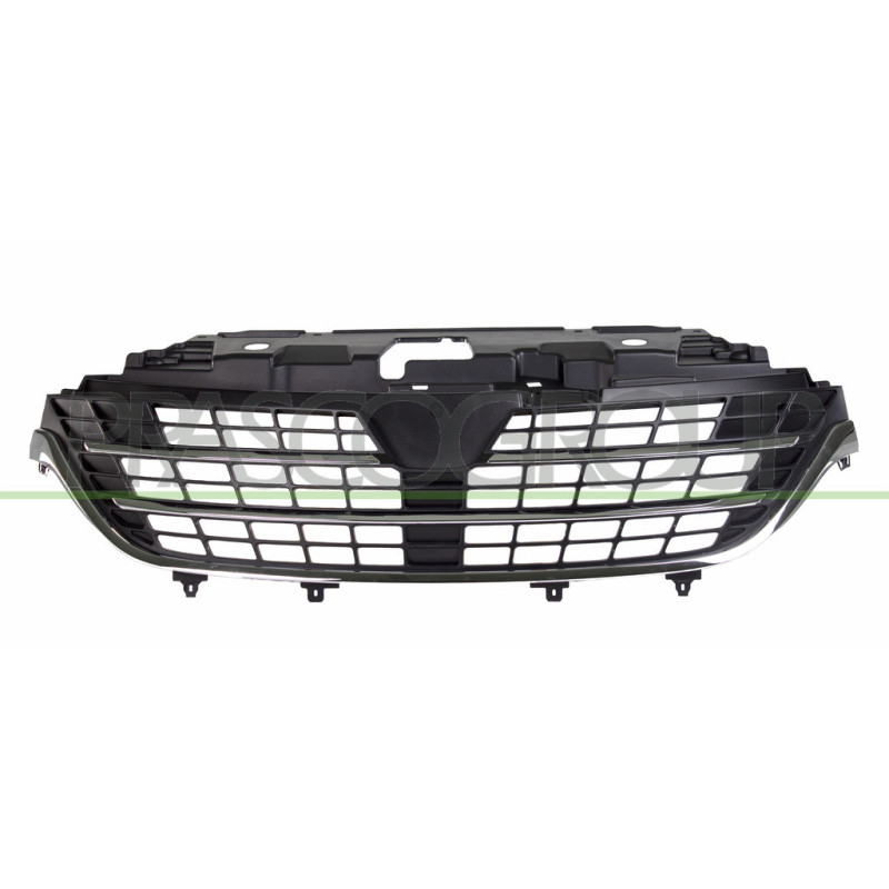 Grille Calandre Noire avec Moulures et Cadre Chrome'