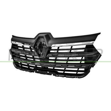 Grille de Calandre-Noire-Structure'-avec 2 Moulures Chromees et 3 Noire-Brillant